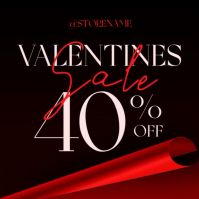 Black and red Valentine's Day Sale Instagram Post banner template
