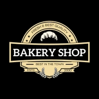 Black and Wheat Baking Logo Ilogo template