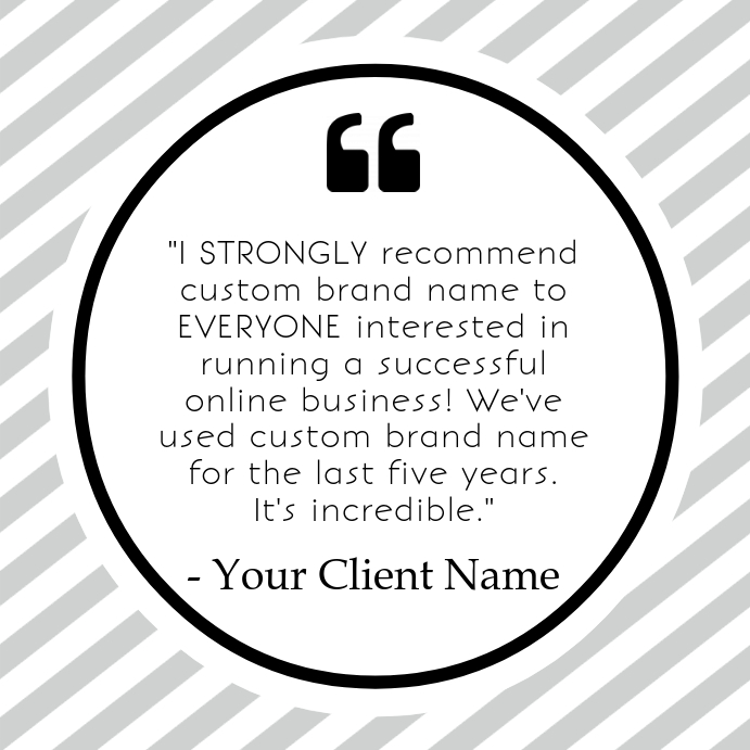 Black and White, Social Media Testimonial Quote - Circle, Di Kwadrat (1:1) template