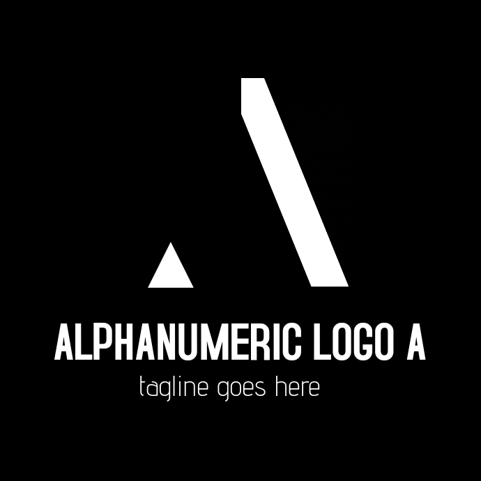 Black and white alphanumeric minimal A logo Template | PosterMyWall