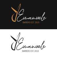 black and white and gold Editable Barber Shop Logo Template - logo design