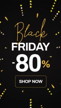 black and white and yellow minimal modern Modern Black Friday Instagram Story Sale Template