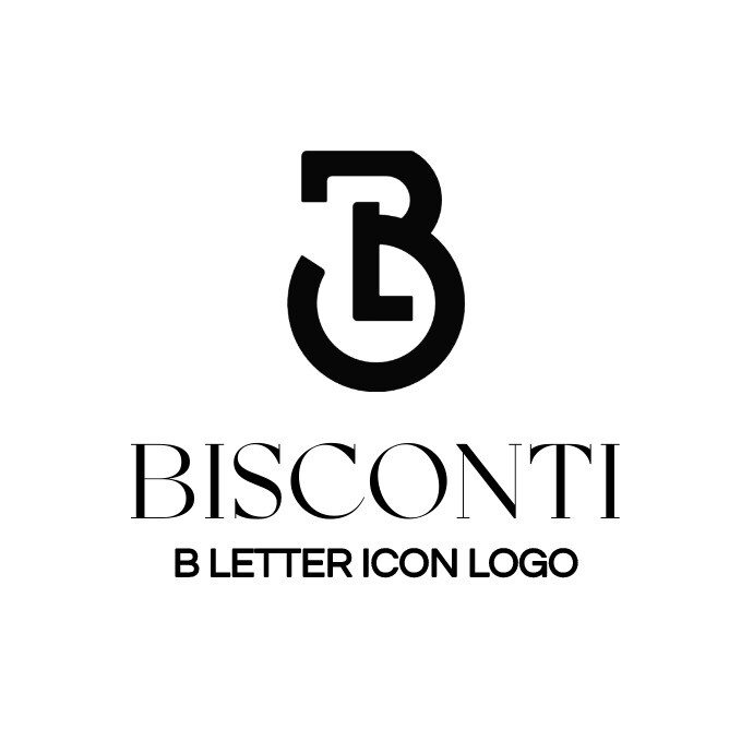 black and white b letter icon logo template d