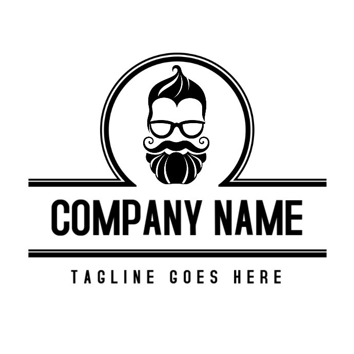 Schwarz Weiss Friseur Logo Mit Kopf Ico Vorlage Postermywall