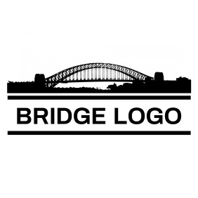 White Black and white Bridge logo 1 Logo Template