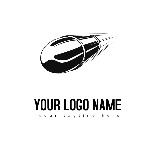 Bulllet Rally Logo Plantilla de Black and white bulllet illustration | PosterMyWall