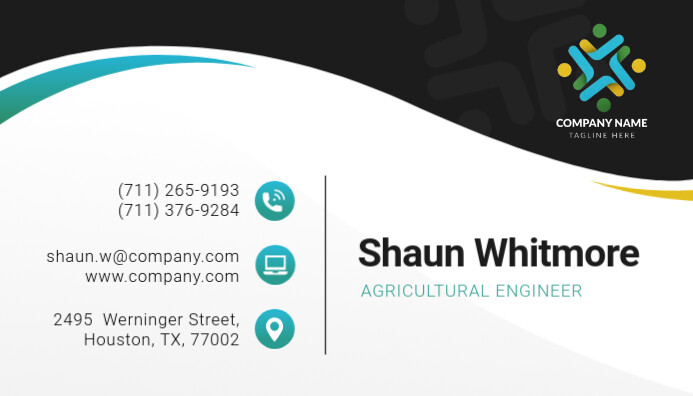 black and white business card template postermywall black and white business