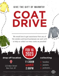 Black and White Coat Drive Flyer template