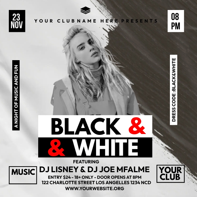 black and white Template PosterMyWall