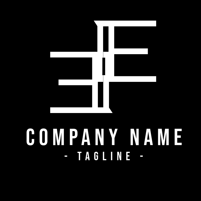 Black and White Double E logo Ilogo template