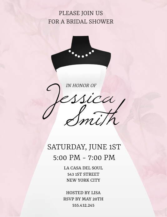 Black and white dress bridal shower flyer Template | PosterMyWall Black and white dress bridal shower flyer Template | PosterMyWall