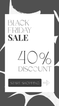 Black and white Elegant Black Friday Template – Minimalist 40% Off Sale Design Instagram Story