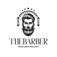 Black and white elegant Vintage Barber Shop Logo & Gentleman Grooming logo template