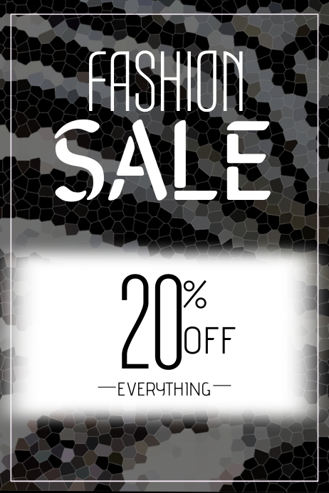black and white fashion sale poster portrait template Affiche