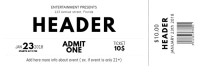 Black and white free Concert Event Ticket Template Banner 2' × 6'