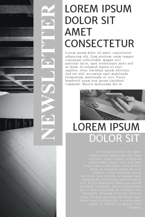 Black And White Free Newsletter Template Postermywall
