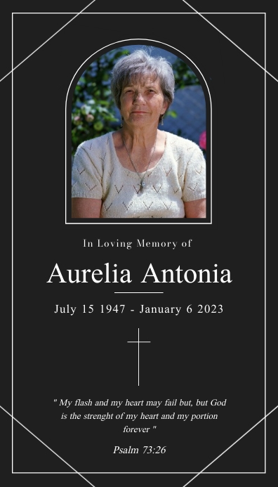 black and white funeral death card (1) Wizytówka template