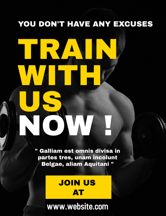 Black And White Gym Flyer Template Postermywall