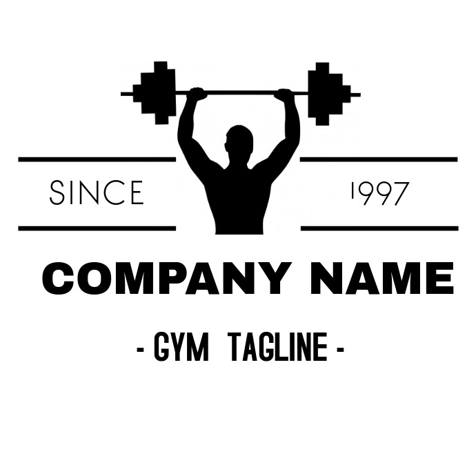 Black and white gym logo Ilogo template