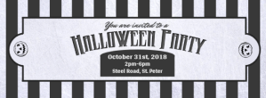 Putih Halloween Party Invitation Facebook Cover Photo Template