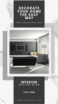 Black And White Interior Design Blog Whatsapp Template Postermywall