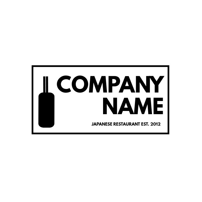 Plantilla De Desi Con Logo De Restaurante Japones En Blanco Y Negro Postermywall