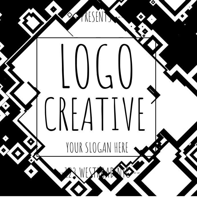 Templat Logo Hitam Putih Postermywall