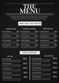 Black and White Restaurant Menu Template | PosterMyWall