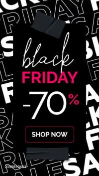 Black and white Minimal Black Friday Instagram Story Template –  Sale Promo (-70%) Instagram Story