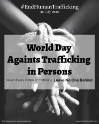 Black and White Minimal World Day Againts Trafficking In Persons Instagram Post template