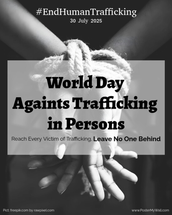 Black and White Minimal World Day Againts Trafficking In Persons Instagram Post template