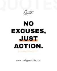 black and white minimalist motivational quote poster Instagram Portrait template