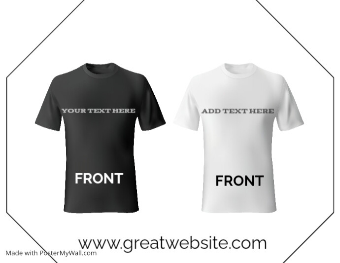 Plantilla de Black and white mock up t-shirt | PosterMyWall