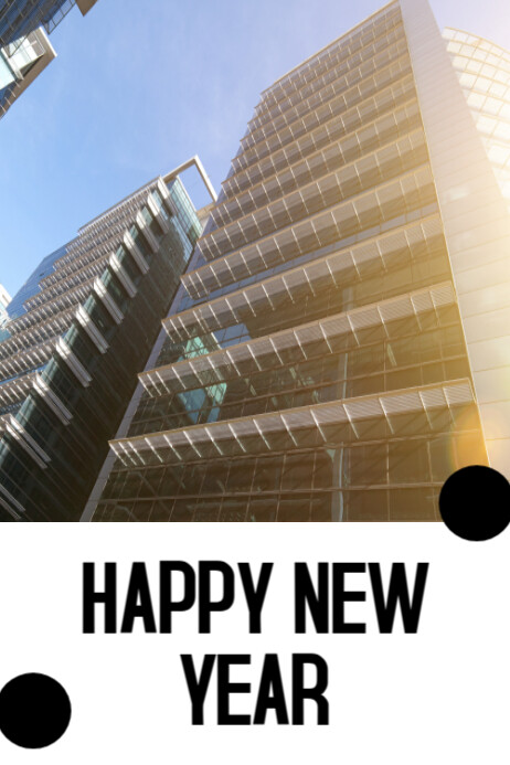 Black and White Modern & Minimal Happy New Year Poster Template ...