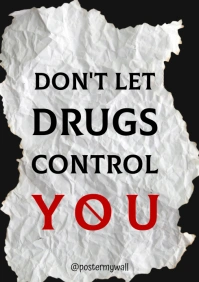 Black And White Modern Drug-Free Poster A2 template