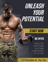 Black Gym Poster Template | PosterMyWall