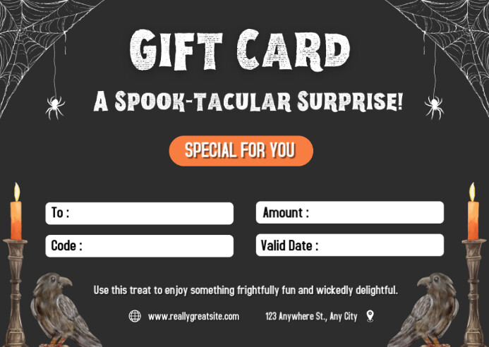 Detailed Halloween Gift Cards Artwork Concept Detailed Halloween Gift Cards Artwork Concept