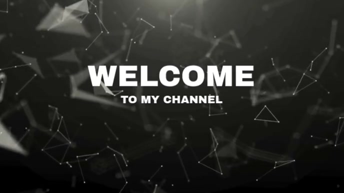 black and white modern welcome to my channel Digital Display (16:9) template