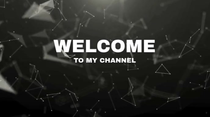 black and white modern welcome to my channel Digitalt display (16:9) template