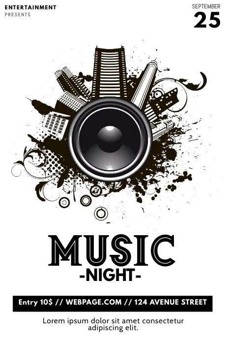 Schwarz Weiss Party Flyer Vorlage Vorlage Postermywall