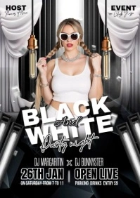 Black and white party video template A5