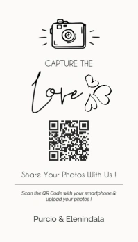 black and white qr code capture the love wedding card sign Ikhadi Lebhizinisi template