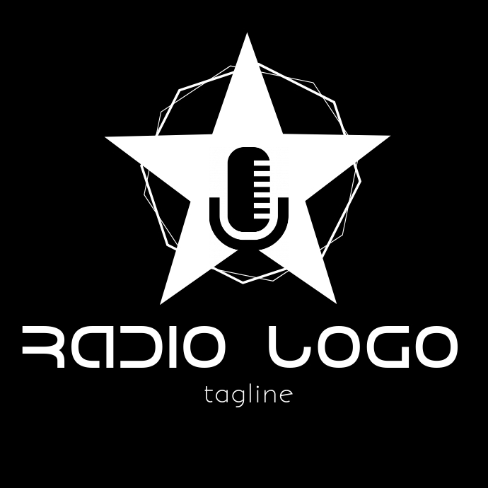 Black And White Radio Or Podcast Logo Template Postermywall