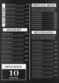 Black and White Menu Template | PosterMyWall Black and White Menu Template | PosterMyWall