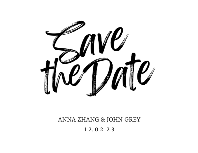 Black and white typographic save the date wed Flyer (US Letter) template