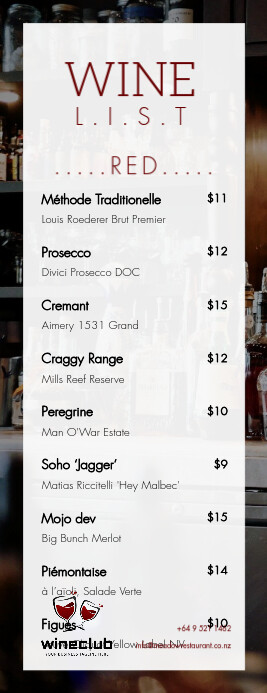 Copy of Black and white wine list menu half letter | PosterMyWall