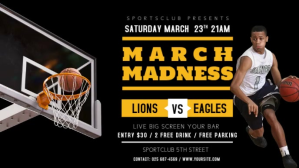 Black and Yellow Basketball Match Screening Facebook Cover V