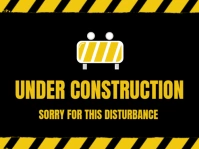Black and Yellow Bold Under Construction Yard Sign Gartenschild template