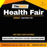 Black and Yellow Health Fair Square Video Cuadrado (1:1) template