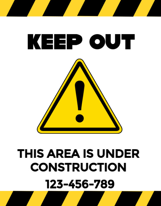 Black and yellow Modern & Minimal Warning Sign Poster/wallboard template
